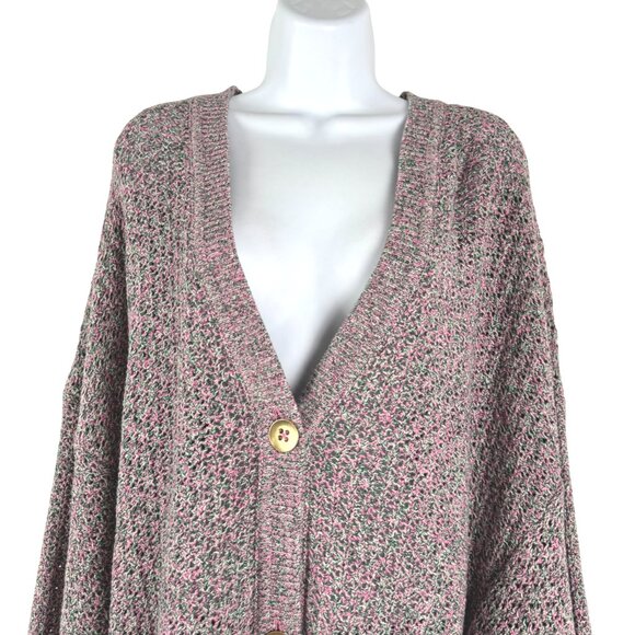 J. Jill Crochet Knit Cardigan Sweater 4X Cotton V-Neck Slouchy NWOT CJ-2156 - Picture 4 of 12